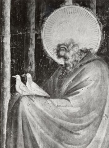 A. Villani e Figli — Giovanni da Rimini - sec. XIV - San Giuseppe offre le colombe al Tempio — particolare